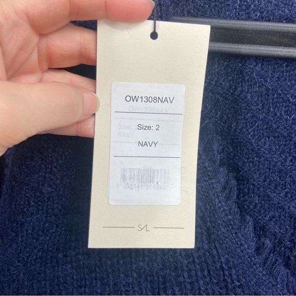 NWT Once Was Melbourne Blue Mohair Wool V- Neck Sweater Size Small - Picture 6 of 11